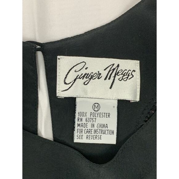 Vintage Ginger Meggs Women’s Short Sleeve Silky Top Chest Pocket Black M - Picture 4 of 11